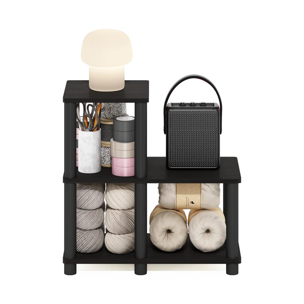 Furinno Espresso/Schwarz Akzentregal, 48 cm B x 23,9 cm T x 50,5 cm H [Offiziell aus Japan importiert]