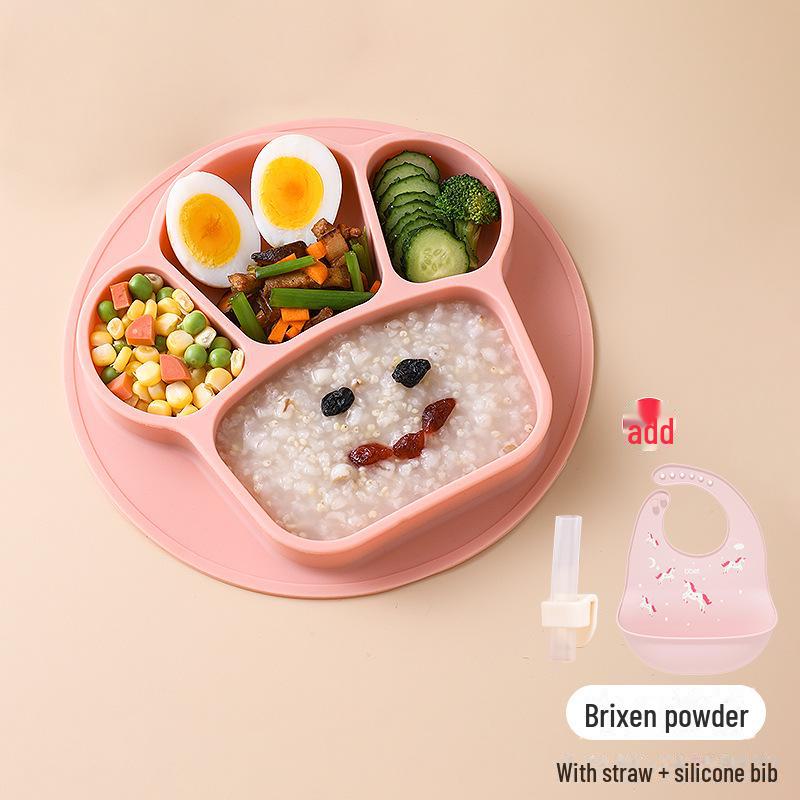 Silicone Suction Cup Divided Baby Plate & Bowl Set for Toddlers
