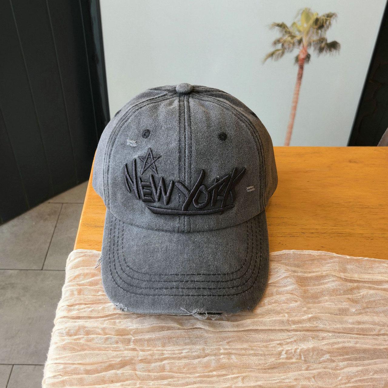 

Fashion Letter Embroidery Baseball Hat for Men Women Washed Cotton Solid Color Sunshade Peaked Cap Unisex Adjustable Hip Hop Hat чорний