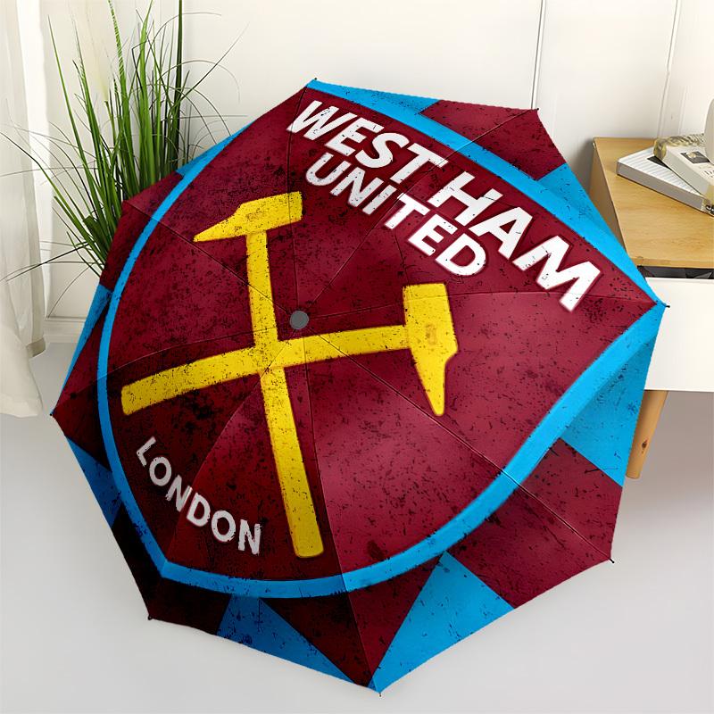 

West Ham United, London Automatic Opening and Closing, 8 rib Structure Portable Umbrella, Suitable for Men and Women in All Seasons Perfect