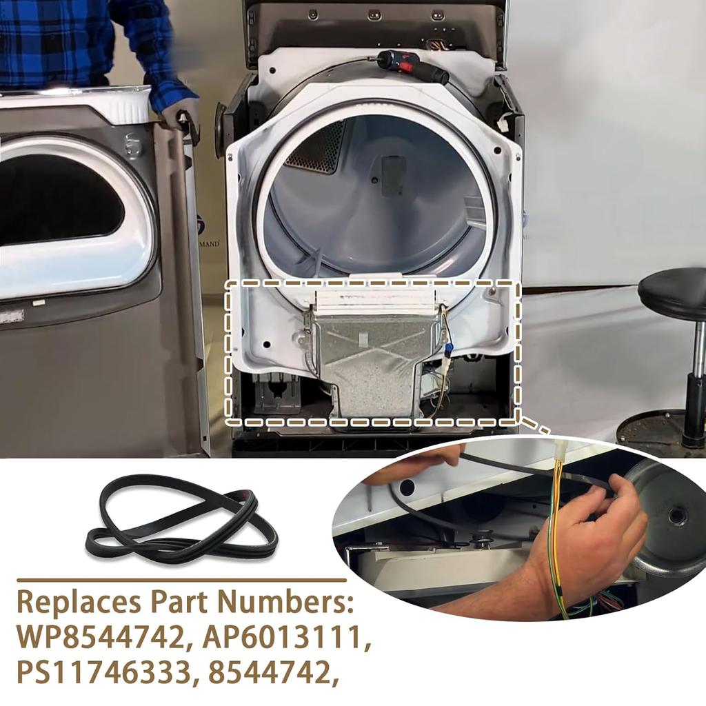 8544742 Dryer Parts Belt Fits for Whirlpool Amana Maytag Jenn Air Dryer Belt Dryer Blower Replacement WP8544742, AP6013111, PS11746333, 8544742