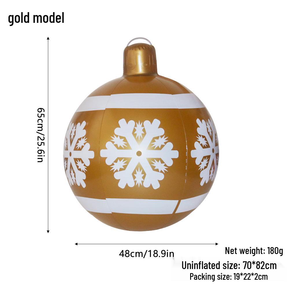 Outdoor PVC Inflatable Christmas Ball with Hanging Lantern for Courtyard Decoration