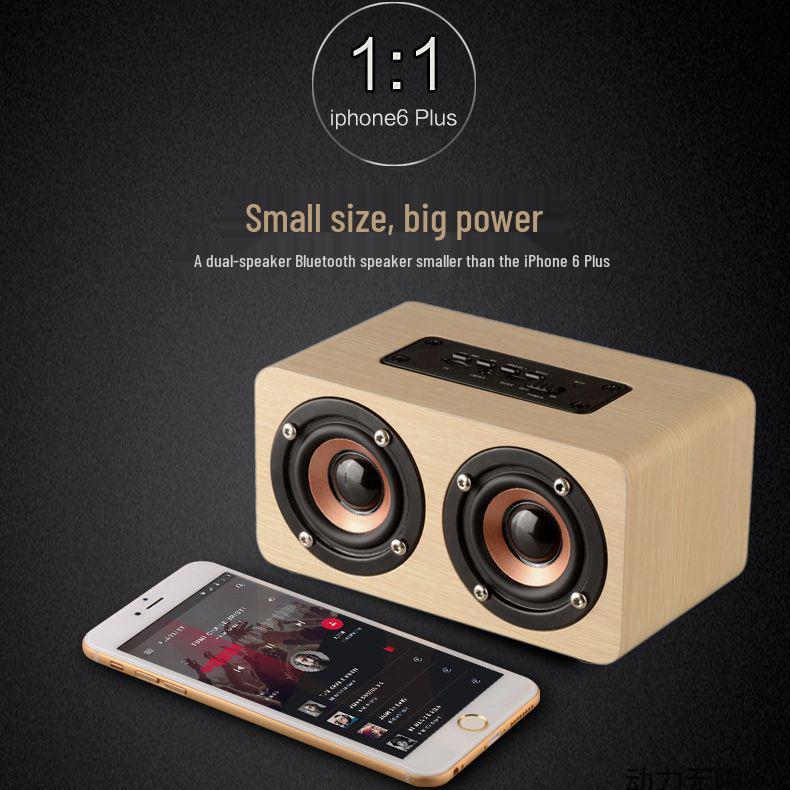 K5 Mini Wooden Bluetooth Desktop Speakers with Card Slot - Perfect Home Gift