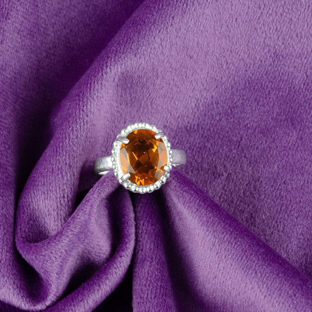 Yellow Citrine Gemstone 925 Sterling Silver Jewelry Handcrafted Ring For Wedding RR-28-4