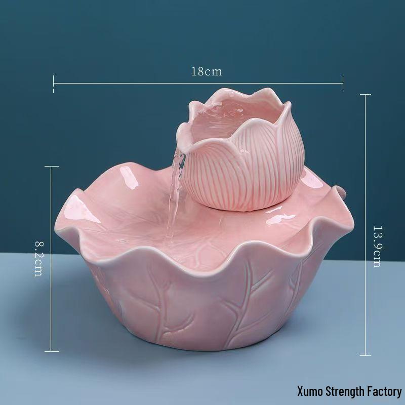 Ceramic Automatic Pet Water Fountain - Dynamic Circulating Bowl for Cats and Dogs, No Plug-in Required