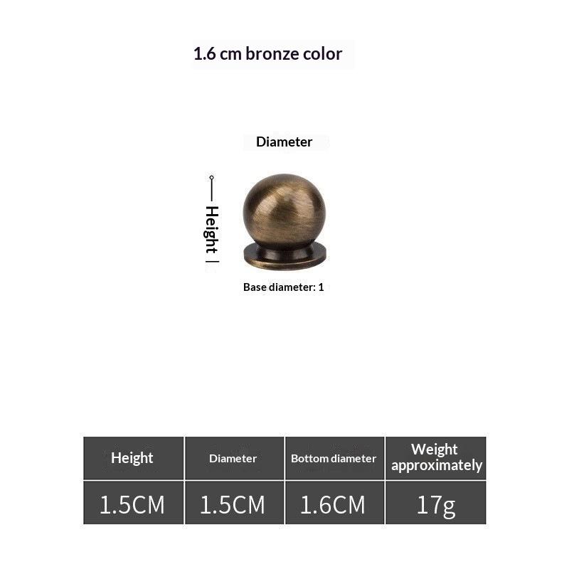 Brass Round Cabinet Knob Single Hole Solid Drawer Pull Matte Antique Bronze Multi Size Knob For Furniture Wardrobe Cupboard