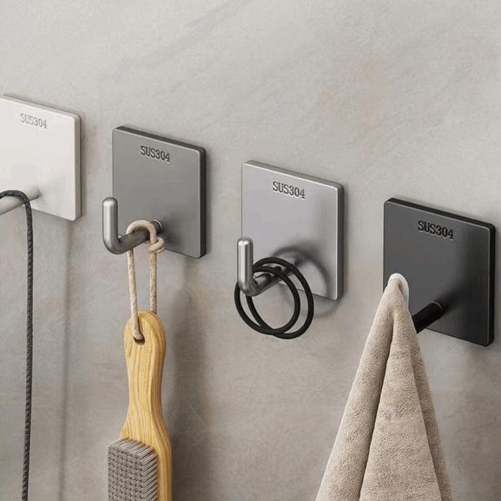 20PCS Thickened Stainless Steel Hook Rustproof Strong Adhesive Hook Non Perforated Hook  Living Room