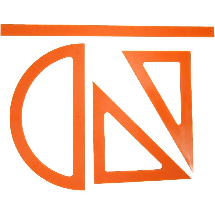 Braille Ruler Set, ABS Durable Blind Geometry Learning Supplies Easily Handheld with A Bump Design Accurate Measuring Triangular Protractor Essential