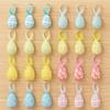 24Pcs Multicolor Easter Egg Ornaments DIY Craft Handmade Hanging Ornaments Festive Decorative Foam Easter Eggs Home Decorations