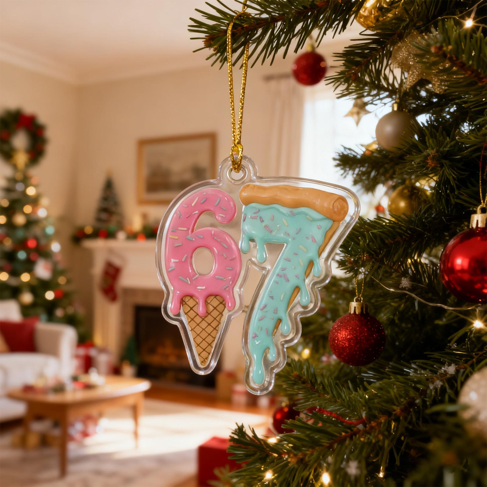 

Acrylic Christmas Ornaments, Fun Number Tidbit Ornaments, Pendants One Size