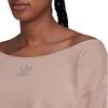 Adidas Letter Logo Casual Sports Drop Shoulder Short Sweatshirt Women sweatshirt Gray Pink HF6774