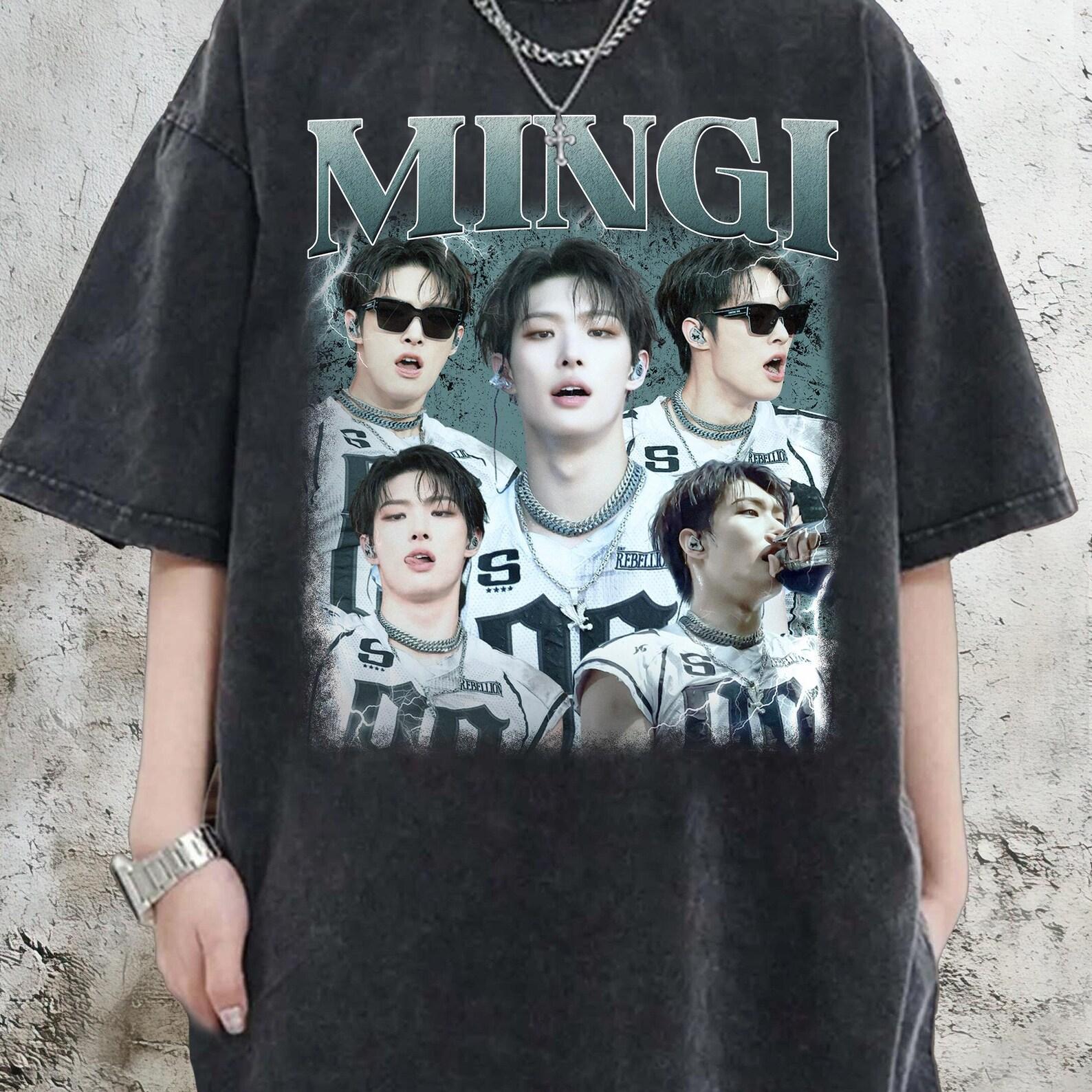 Mingi Ateez Vintage 90s Retro T-Shirt, Kpop Graphic Shirt S