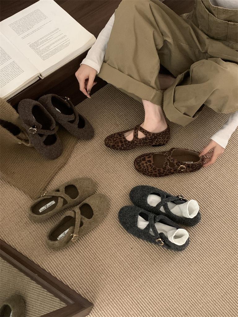 Fairy Wind Mary Jane Shoes Buckle Hair Shoes Single Shoes Female 2025 Autumn New Korean Version Soft-soled Shallow Mouth Flat Shoes
