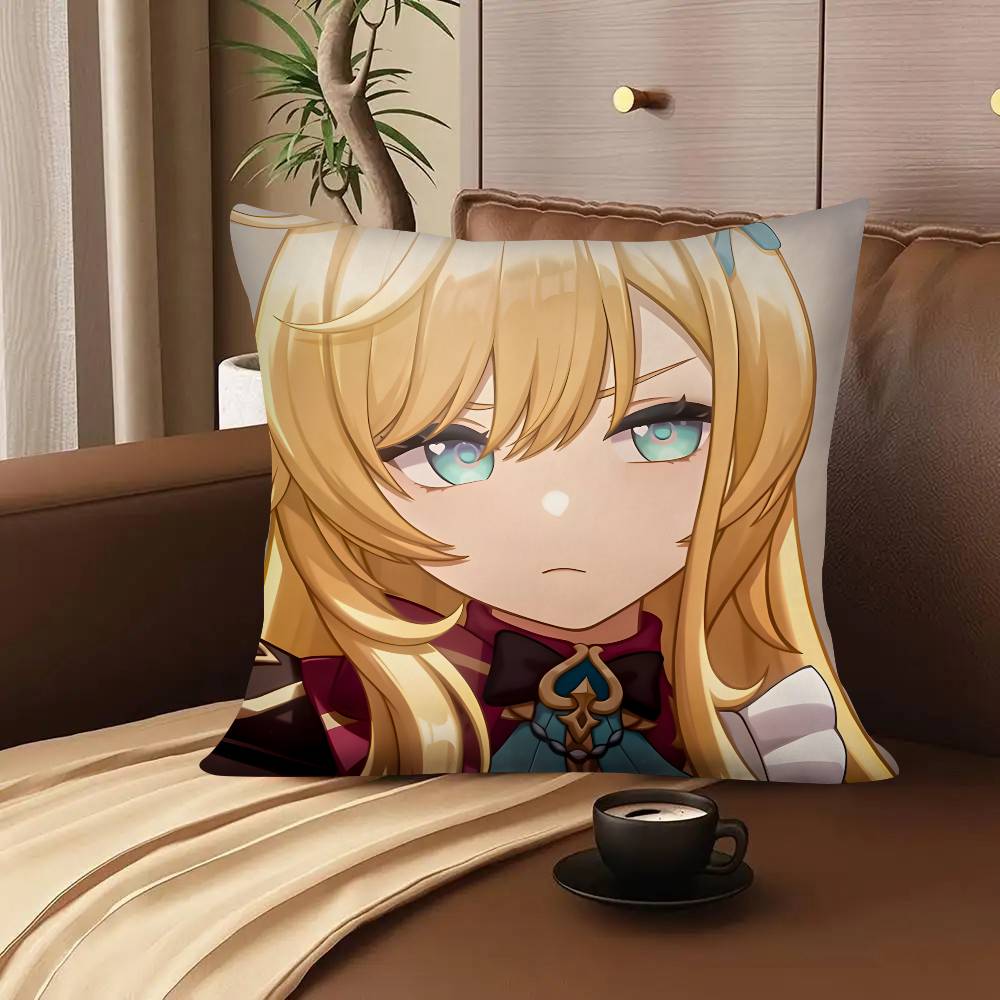 1pc Game Genshin Impact Escoffier Pillow Case Fashion Square Pillowcase Bedroom Sofa Room Ins Decoration Leisure