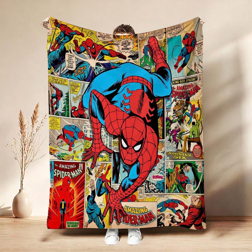 Spider Man Action Pose Blanket Blanket Soft And Comfortable Bedroom Digital Printing Machine Washable