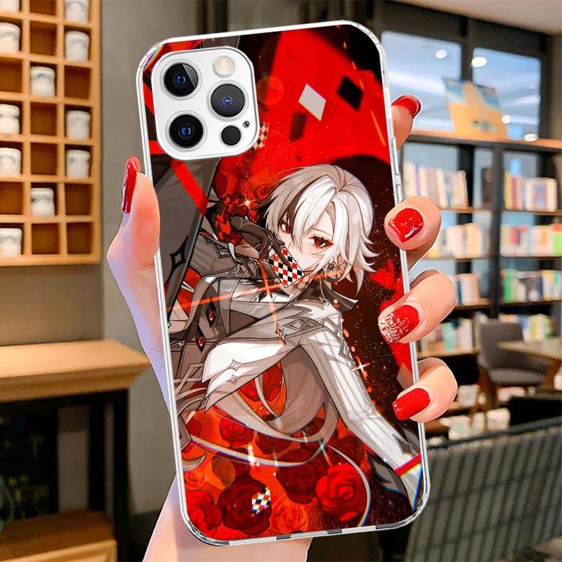 Arlecchino Genshin Impact Cover Phone Case For iPhone 16 17 Air 15 14 Pro Max 16E Phone Case 13 Mini 12 11 7 SE 8 Print Pattern