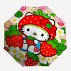 1pc Strawberry Hello Kitty Automatic Open/close Umbrella, Portable Travel Umbrella, Everyday Use - Outdoor Accessory, Artistic Pattern, Compact Design