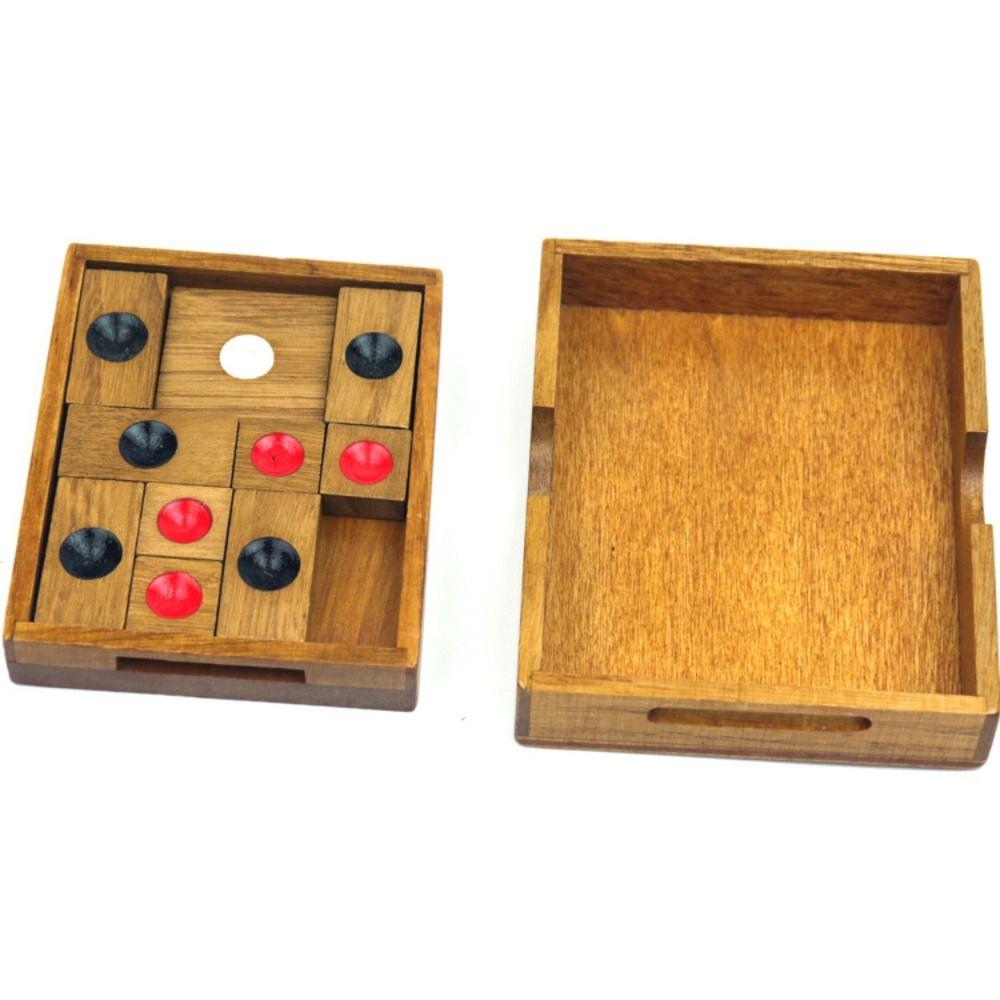 Classical Wooden Slide Escape Puzzle Brain Teaser Chinese Huarong Sliding-Puzzle Kids Intelligence Educational Development Toy