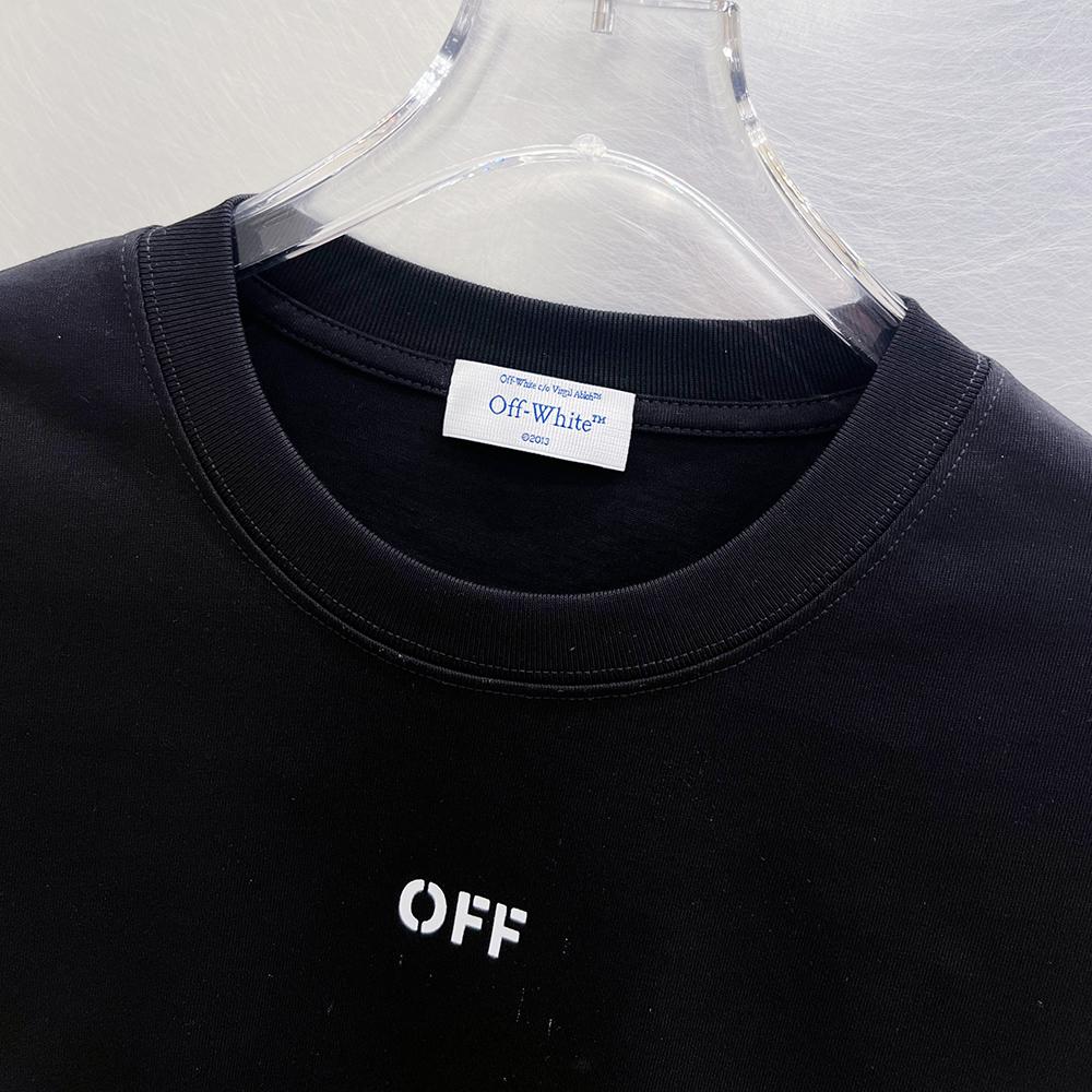 9299 Off-White Summer Men's and Women's Pure Cotton Print Oversized T-shirt Street Wear