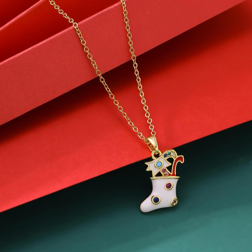 Festive Socks, Hat, Gloves & Necklace Set - Non-Fading European & American Hot Selling Jewelry