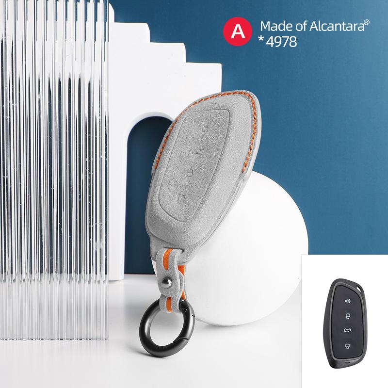 Car Key Case For Haval DARGO XY H-DOG H6 M6 F7 2023 2024 Alcantara Smart Remote Keyless Cover Shell Protector Accessories