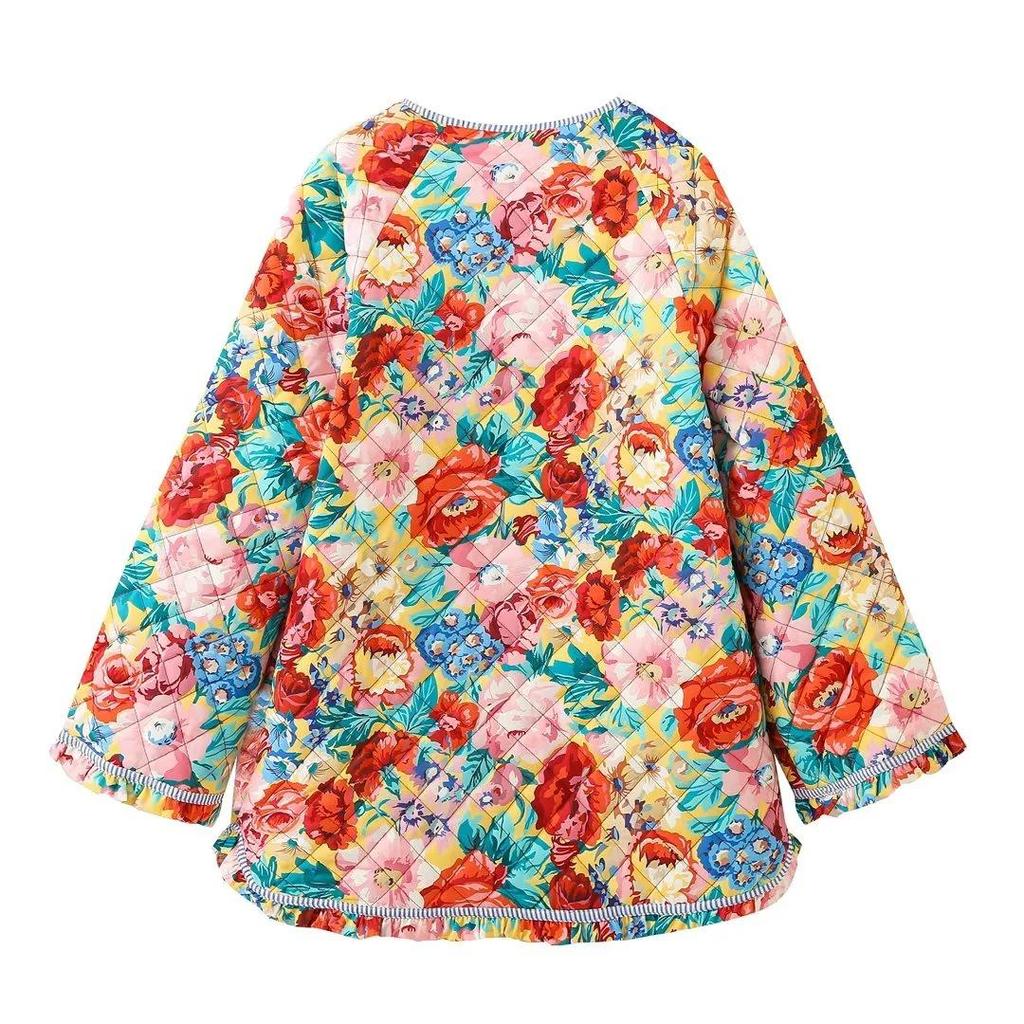 Women's Autumn Floral Print Quilted Cotton Jacket