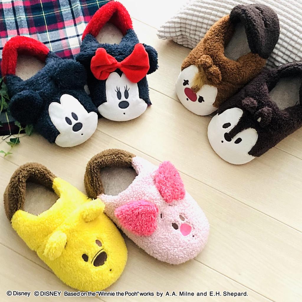 MORIPiLO Sanrio Indoor Winnie the Pooh and Sizes Slippers, Piglet, Pink, 23-25cm