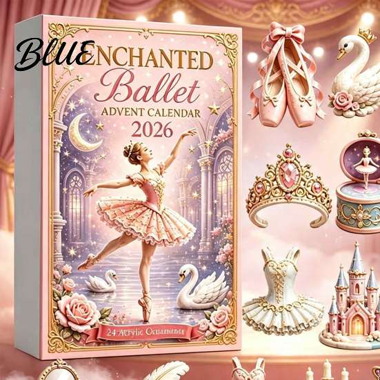 Dreamy Room Decor Ballet Advent Calendar 2026, 24 Pcs Acrylic Themed Swan Dance Skirt Castle Decoration Ornaments Countdown Calendar, Xmas Gift