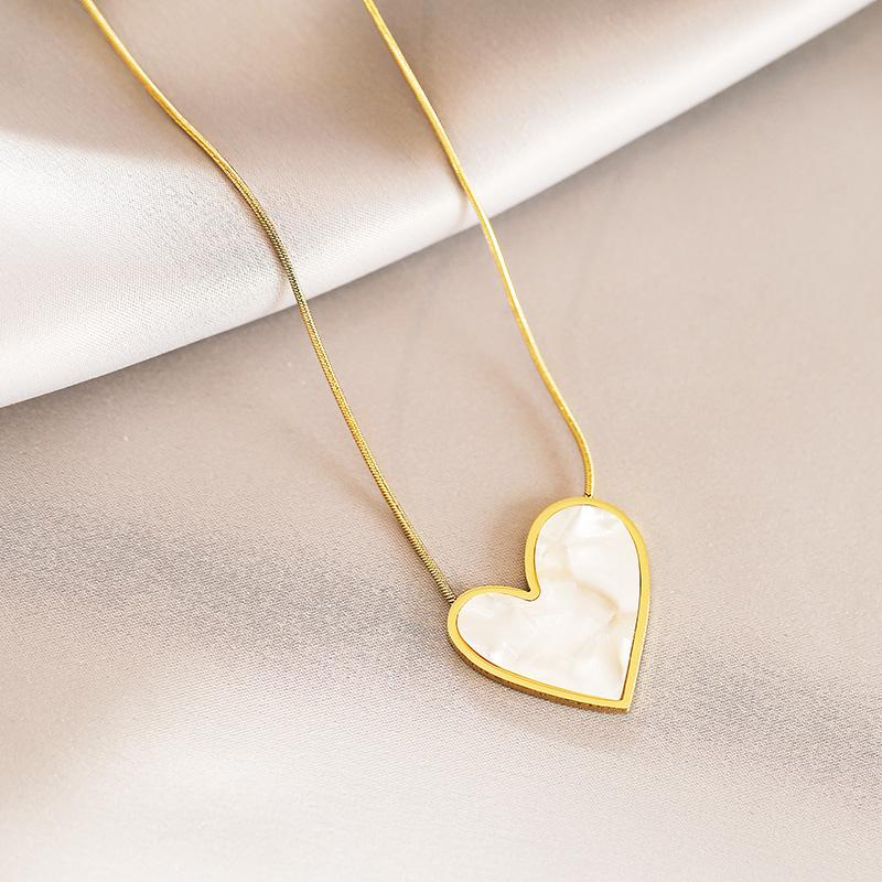 Classic Black Peach Heart Pendant Design Stainless steel Gold Color Earrings 2026 Fashion Jewelry Party Women's Set Accessories