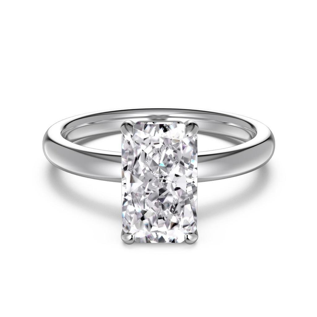 High Carbon Diamond S925 Sterling Silver Zircon Ring for Women - Super Shiny, Square Oval Design, High Quality