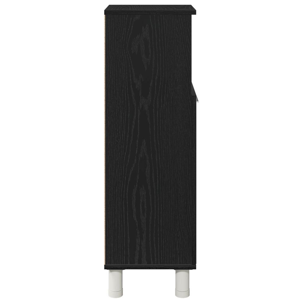 Bathroom Cabinet Black Oak 30x30x95 Cm Engineered Wood