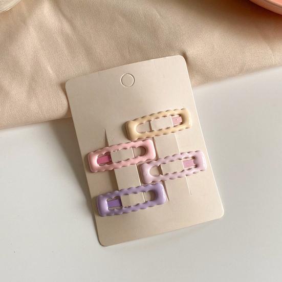 4Pcs Hairpins Hollow Star Heart Butterflies Shape Hair Clips Soft Macaron Colors Gentle BB Clips Kids Hair Accessories