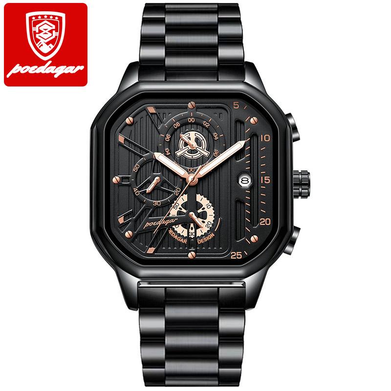628  Fashion Luxury Quartz Watch Stainless Steel Strap,chronograph Watches Brand Water Proof Luminous Watches for Men Quartz Watch