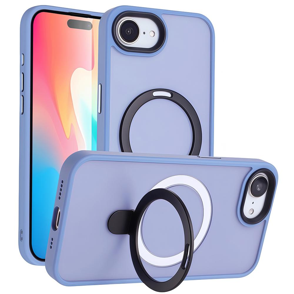 For iPhone 16e Case Compatible with MagSafe TPU+Acrylic Matte Phone Back Cover with Kickstand