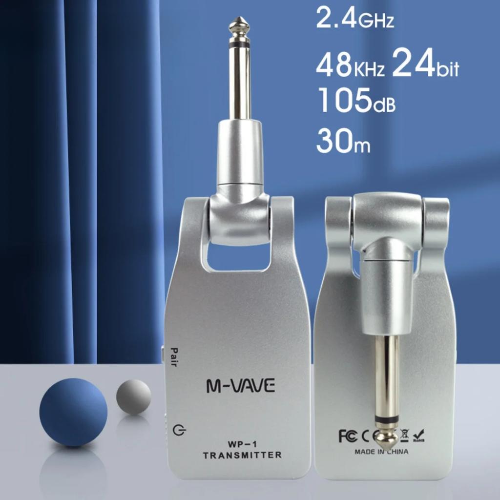WP-1 2.4G Wireless Transmitter Receiver /4 Channels/Low Latency/30M Transmission Range/Plug and Play/for Electric Bass