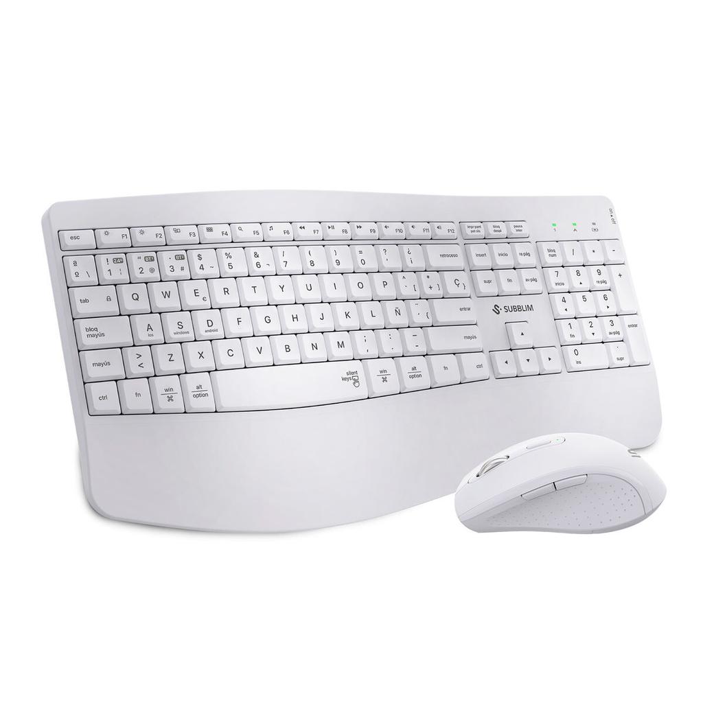 Keyboard and Mouse Subblim SUBKBC-DCOPW1 White Spanish Spanish Qwerty QWERTY