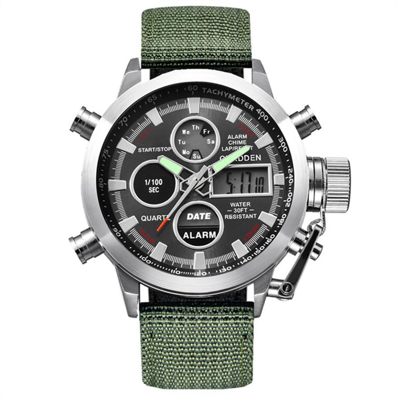 Relogio Masculino Original Big Brand Men Watches Cool Fashion Nylon Band Sport Dual Time Digital Watch Reloj Hombre Montre Homme