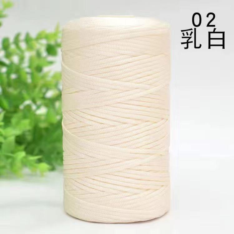 Flat Belt Wool, Light Body Ice Silk Mercerized Cotton Linen, Hand-Woven Crocheted Diy Hook Bag, Hat Seat Cushion, Hollow Thread
