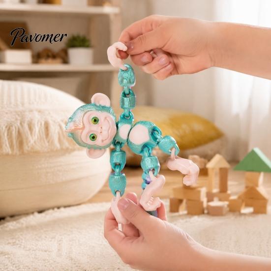 Interactive Fidgeting Toys for Anxiety 3D Printed Articulated Monkey Fidget Toy, Movable Joints Animal Toy Kids Adults, Creative Decompression Stress