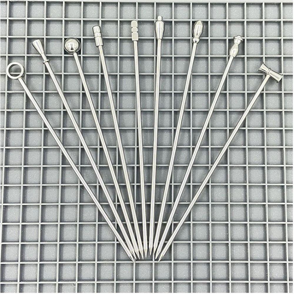 20Pcs Silver Color Martini Picks Stainless Steel Fruit Sticks Food Grade Cocktail Skewers  Buffet