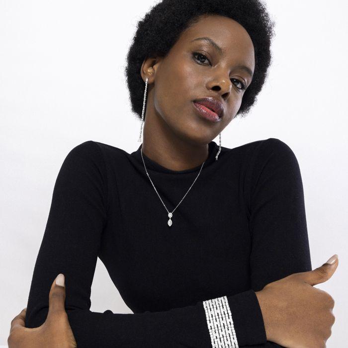 Luxenter Boucles D'oreilles En Argent 925 Et Zirconium Brillant Plaqué Finition En Rhodié - Aphan