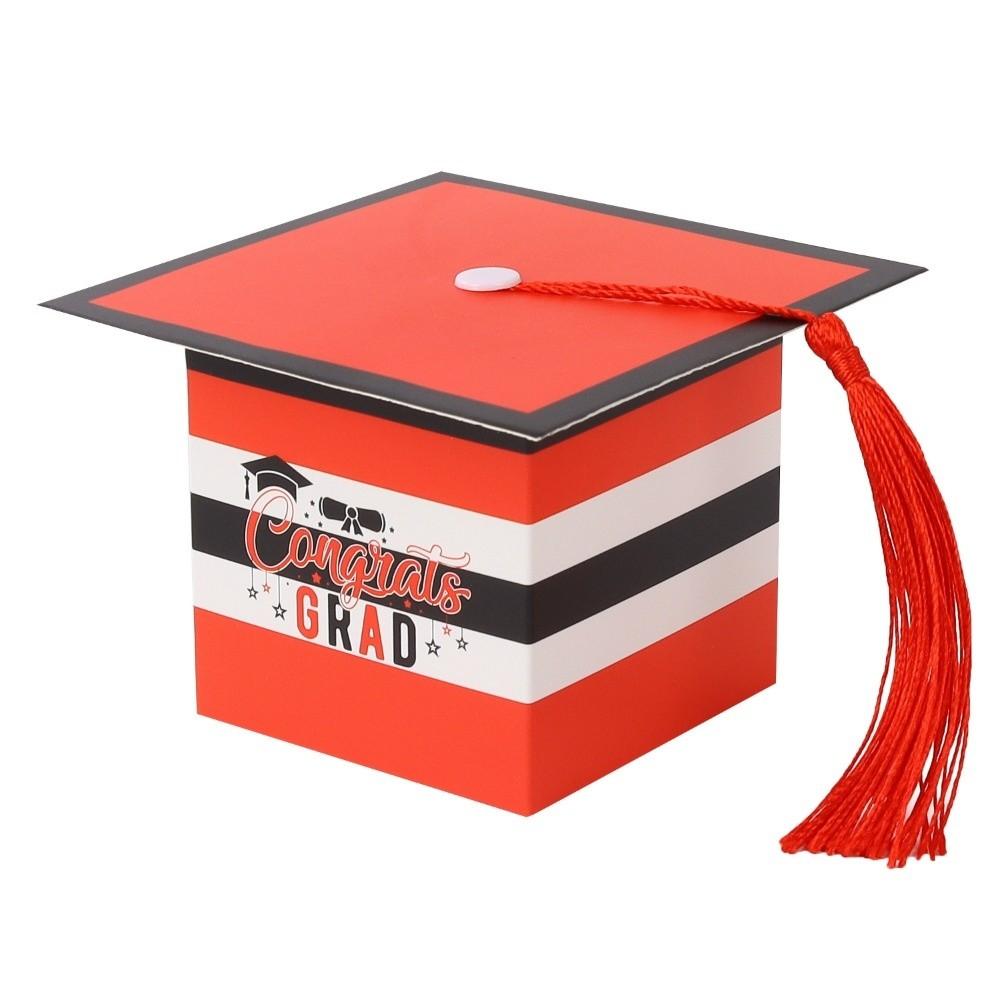 12Pcs Colorful Graduation Candy Box Creative Doctoral Hat Candy Boxes Graduation Party