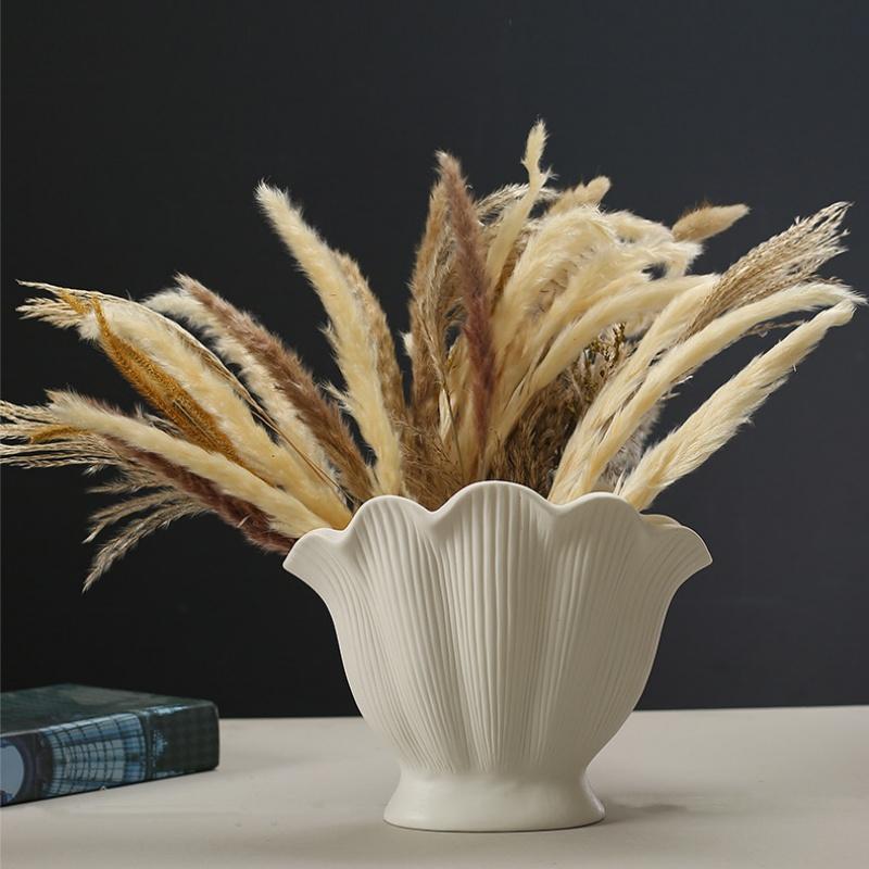 Ceramic Vase Shell Shape Vintage Vegetarian Roast Ceramic Decorative Crafts Flower Arrangement Hydroponics Home Decoration