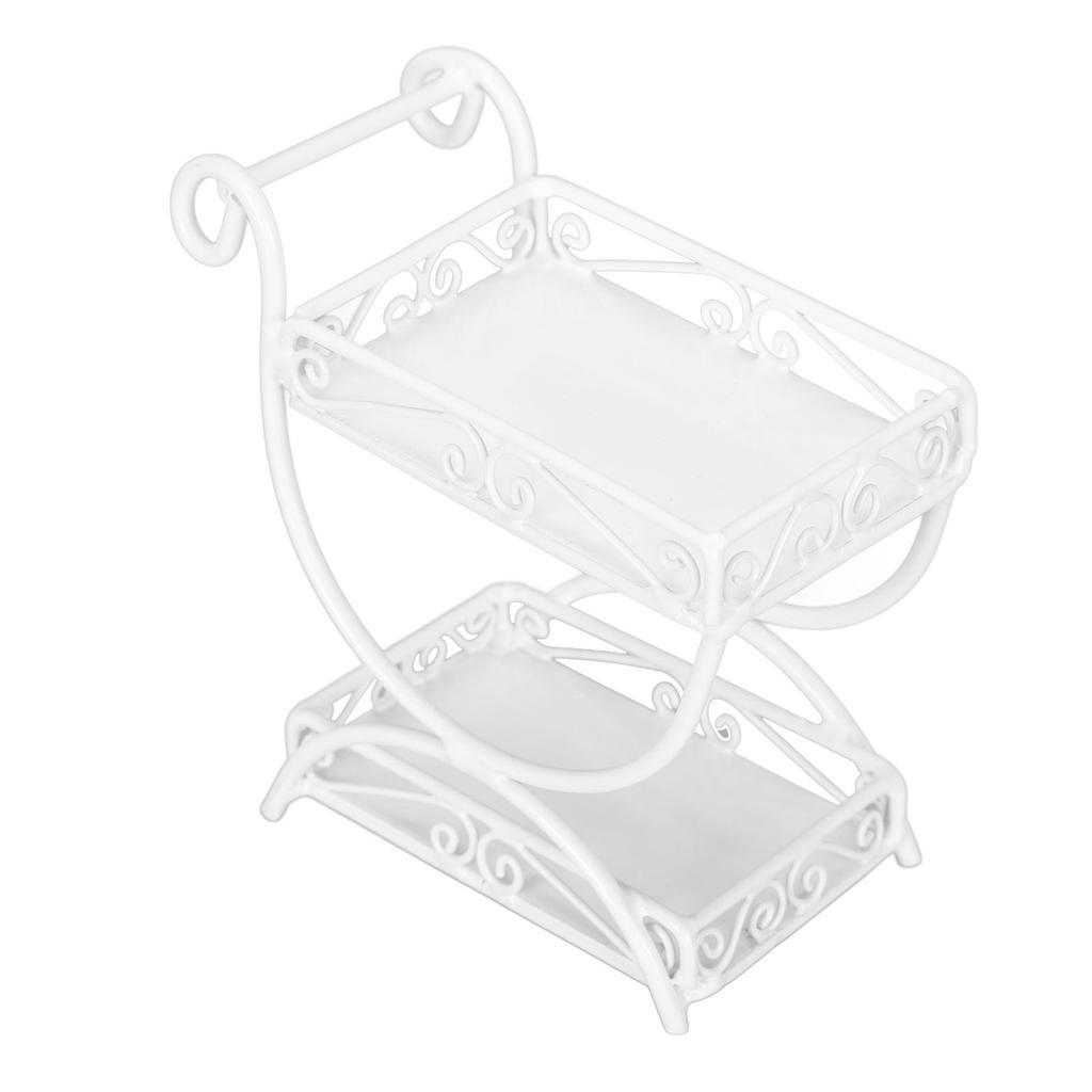 1: 12 Miniature Garden Cart Exquisite Details Metal Flower Cart Ornaments Accessory