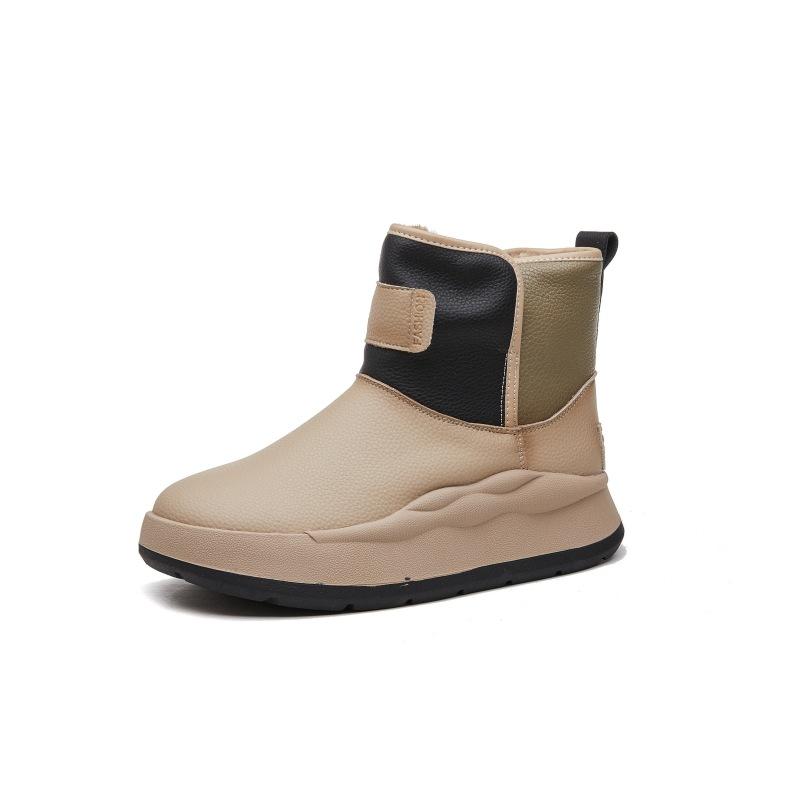 

Зимние новые женские зимние ботинки из натуральной кожи с толстой подошвой, водонепроницаемые, меховые, удобные, теплые, короткие, плюшевые, однотонные туфли 40