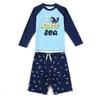 Kids Long Sleeve Rash Guard and Swim Shorts Set Boys Two Piece Swimwear with Printed Graphic and Elastic Waistband for Beach Pool