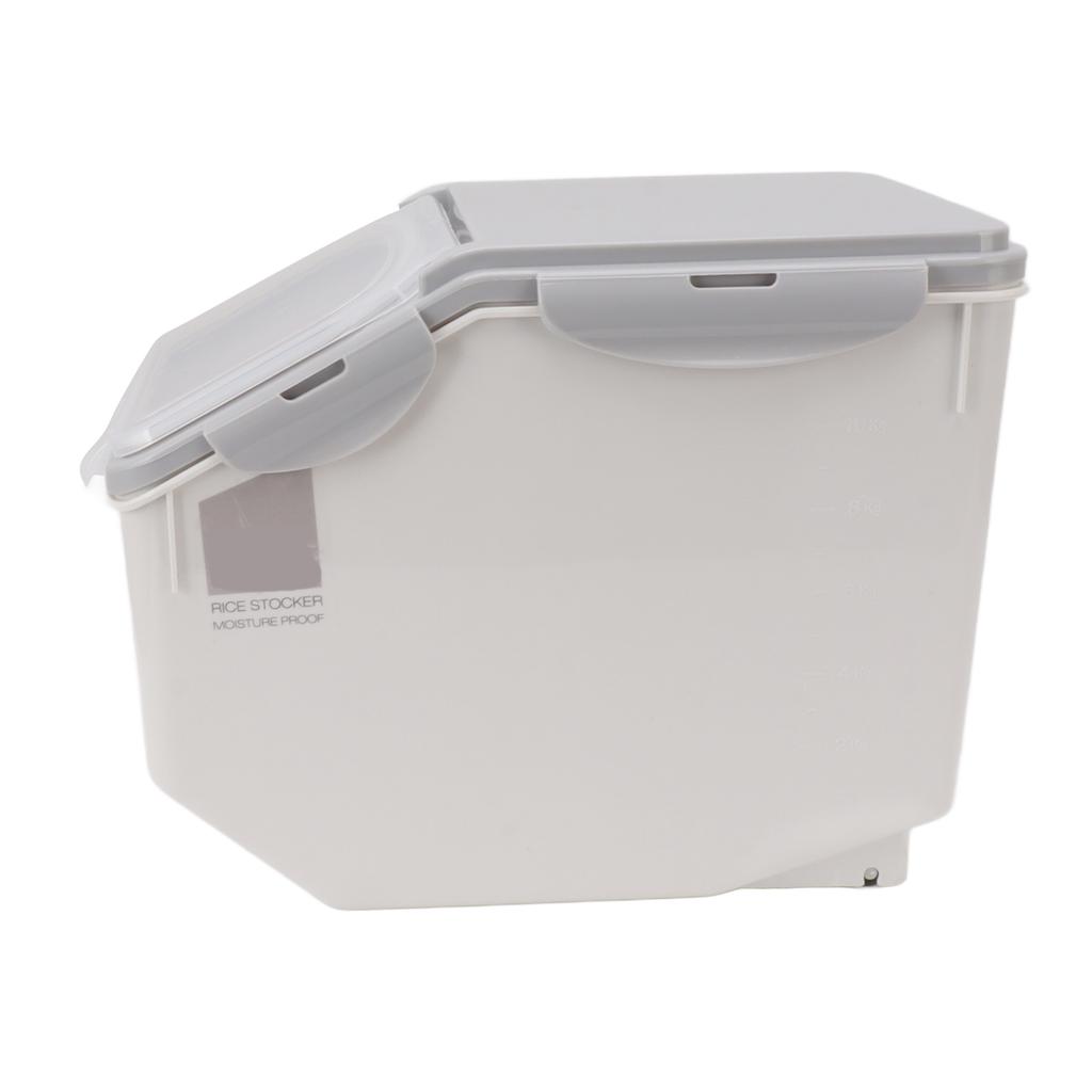 Rice Storage Container with Cup Airtight Sealed Food Grain Organizer Plastic Kitchen Supplies
