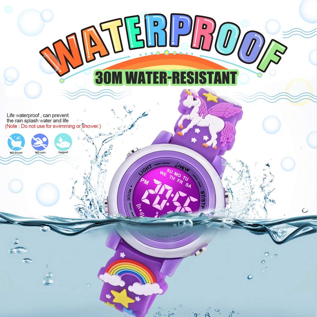 VAPCUFF 3D Cartoon Waterproof Watch for Girls with Alarm - Perfect Toy Gift for Girls Ages 3-12