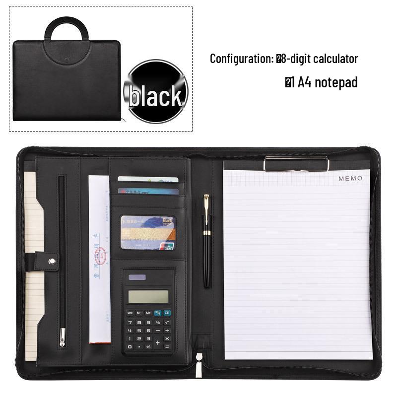 

Многофункциональная кожаная папка для документов формата А4 на молнии - Офисные принадлежности для бизнеса