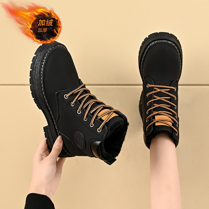 22 Winter velvet high-top Martin boots heightening short boots thickened warm cotton shoes snow boots